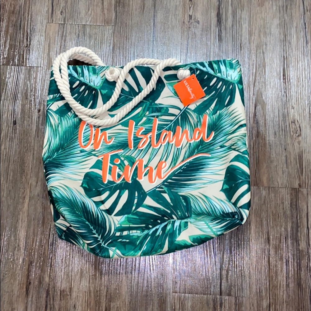 NWT Ulta “On Island Time” Palm Tree Beach Bag